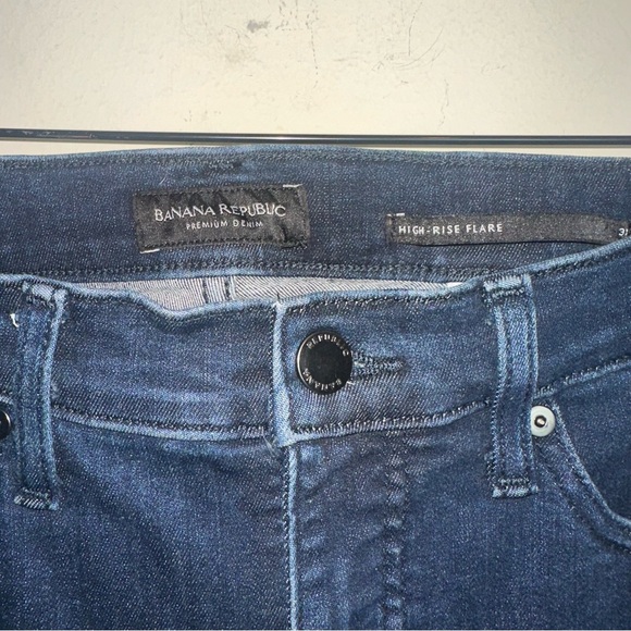 Banana Republic Jeans Women’s Size 31 High Rise Flare Blue Comfortable Y2K Boho - Picture 2 of 9